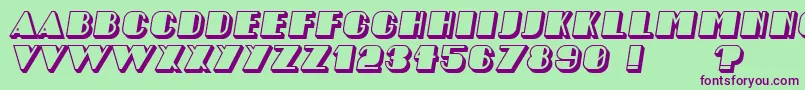 Fonte AngelicaShadow Italic – fontes roxas em um fundo verde