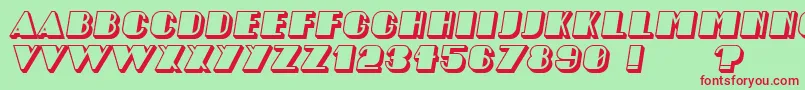 AngelicaShadow Italic-fontti – punaiset fontit vihreällä taustalla