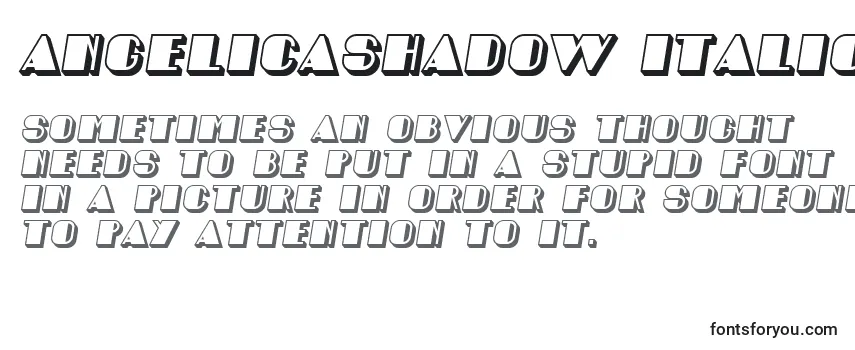 Überblick über die Schriftart AngelicaShadow Italic