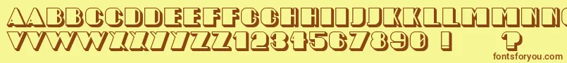 AngelicaShadow Font – Brown Fonts on Yellow Background