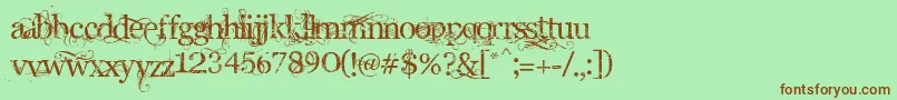 AngelicWar Font – Brown Fonts on Green Background