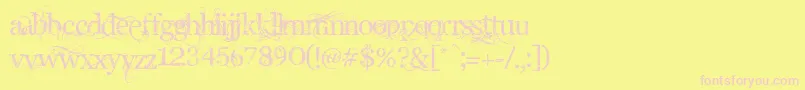 AngelicWar Font – Pink Fonts on Yellow Background