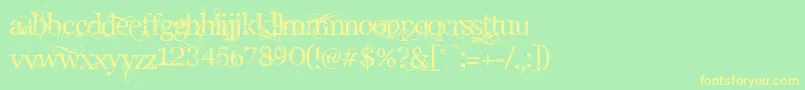 AngelicWar Font – Yellow Fonts on Green Background