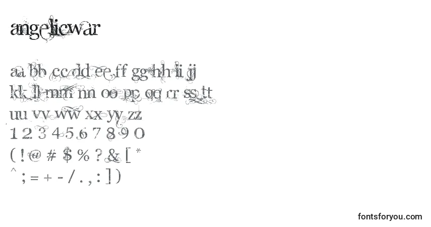 Шрифт AngelicWar (119614) – алфавит, цифры, специальные символы