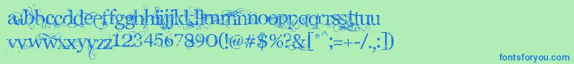 AngelicWar Font – Blue Fonts on Green Background