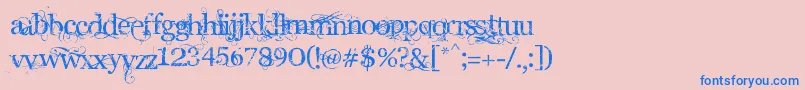 AngelicWar Font – Blue Fonts on Pink Background