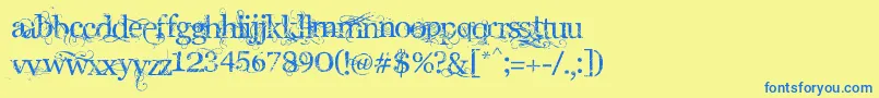 AngelicWar Font – Blue Fonts on Yellow Background