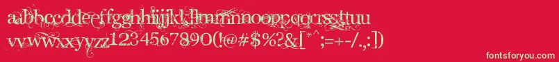 AngelicWar Font – Green Fonts on Red Background