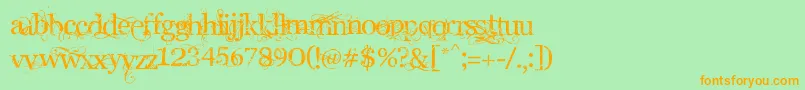 AngelicWar Font – Orange Fonts on Green Background