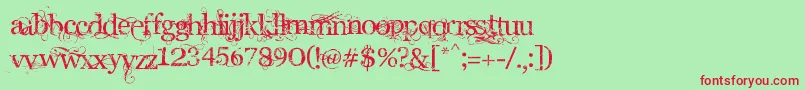 AngelicWar Font – Red Fonts on Green Background