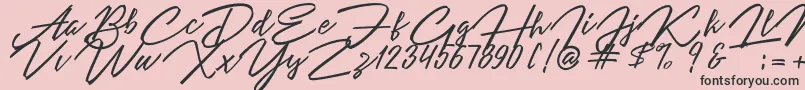Angelina Script Font – Black Fonts on Pink Background