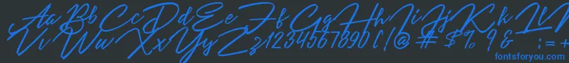 Шрифт Angelina Script – синие шрифты на чёрном фоне