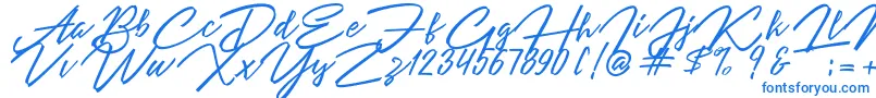 Angelina Script Font – Blue Fonts on White Background