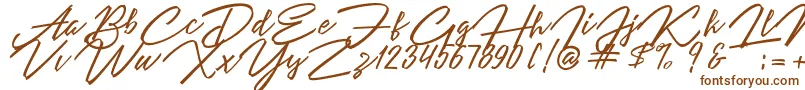 Czcionka Angelina Script – brązowe czcionki na białym tle