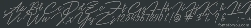 Angelina Script-Schriftart – Graue Schriften auf schwarzem Hintergrund