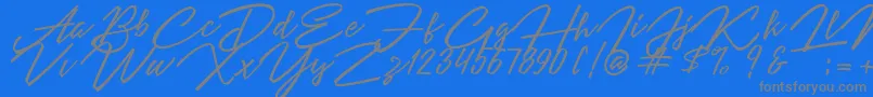 Weitere Informationen zur Angelina Script-Schriftart Angelina Script-Schriftart – Graue Schriften auf blauem Hintergrund