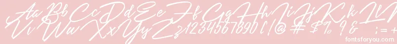 fuente Angelina Script – Fuentes Blancas Sobre Fondo Rosa