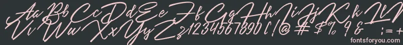 Angelina Script Font – Pink Fonts on Black Background