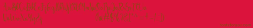 Angelina Font – Brown Fonts on Red Background