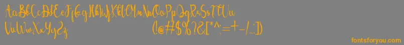 Angelina Font – Orange Fonts on Gray Background