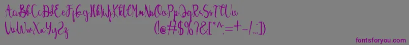 Angelina-Schriftart – Violette Schriften auf grauem Hintergrund