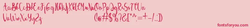 Angelina Font – Red Fonts on Pink Background