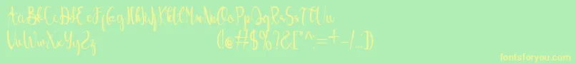Angelina-fontti – keltaiset fontit vihreällä taustalla