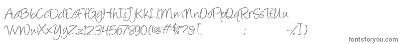 フォントangelina – 白い背景に灰色の文字
