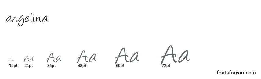 Размеры шрифта Angelina (119618)