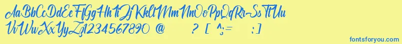 Angelinatta personal use only Font – Blue Fonts on Yellow Background