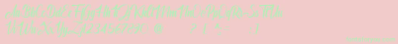 Angelinatta personal use only-Schriftart – Grüne Schriften auf rosa Hintergrund