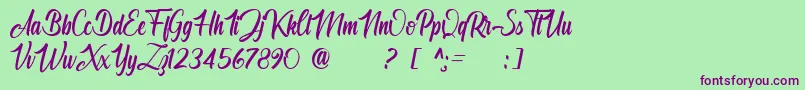 Angelinatta personal use only Font – Purple Fonts on Green Background