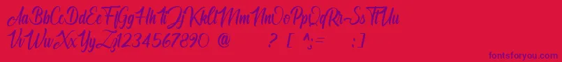 Angelinatta personal use only Font – Purple Fonts on Red Background