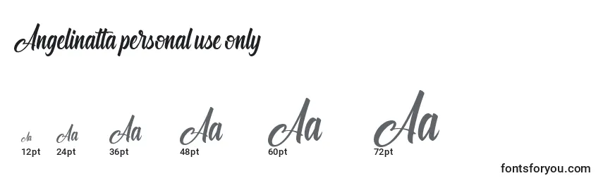 Angelinatta personal use only Font Sizes