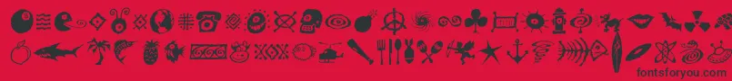 Police Dffreshsymbols – polices noires sur fond rouge