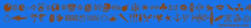 Шрифт Dffreshsymbols – коричневые шрифты на синем фоне