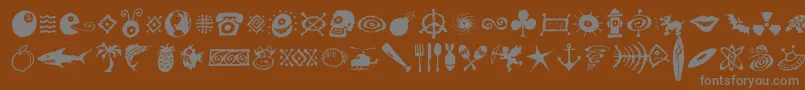 Fonte Dffreshsymbols – fontes cinzas em um fundo marrom