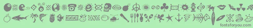Dffreshsymbols Font – Gray Fonts on Green Background