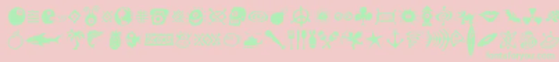 Fonte Dffreshsymbols – fontes verdes em um fundo rosa