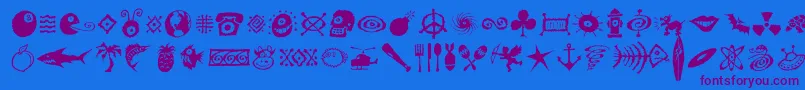 Fonte Dffreshsymbols – fontes roxas em um fundo azul
