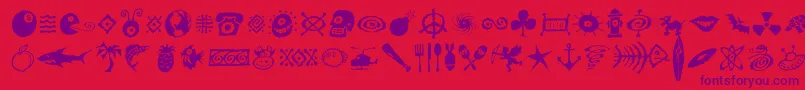 Dffreshsymbols-Schriftart – Violette Schriften auf rotem Hintergrund