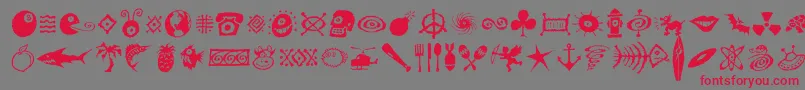 Dffreshsymbols-Schriftart – Rote Schriften auf grauem Hintergrund
