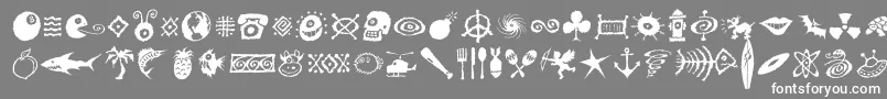 Dffreshsymbols Font – White Fonts on Gray Background