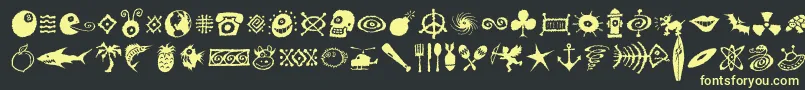 Więcej informacji o czcionce Dffreshsymbols Czcionka Dffreshsymbols – żółte czcionki na czarnym tle