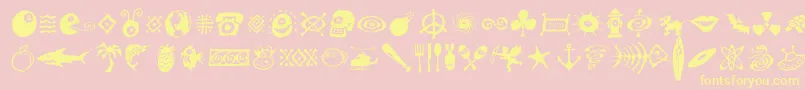 Dffreshsymbols-fontti – keltaiset fontit vaaleanpunaisella taustalla