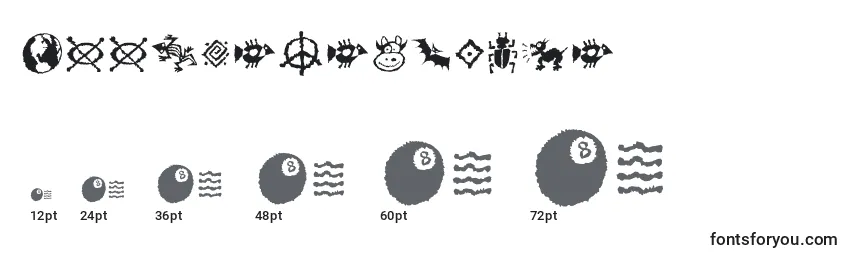 Tamaños de fuente Dffreshsymbols