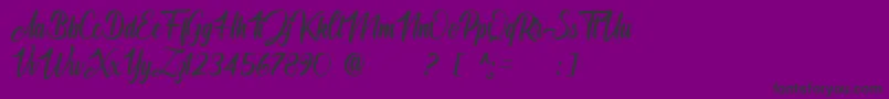 Angelinatta personal use only-fontti – mustat fontit violetilla taustalla