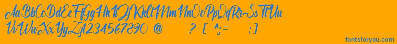 Angelinatta personal use only-Schriftart – Blaue Schriften auf orangefarbenem Hintergrund