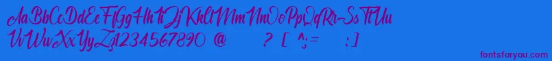 Angelinatta personal use only Font – Purple Fonts on Blue Background