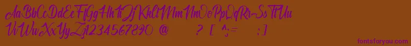 Angelinatta personal use only-Schriftart – Violette Schriften auf braunem Hintergrund